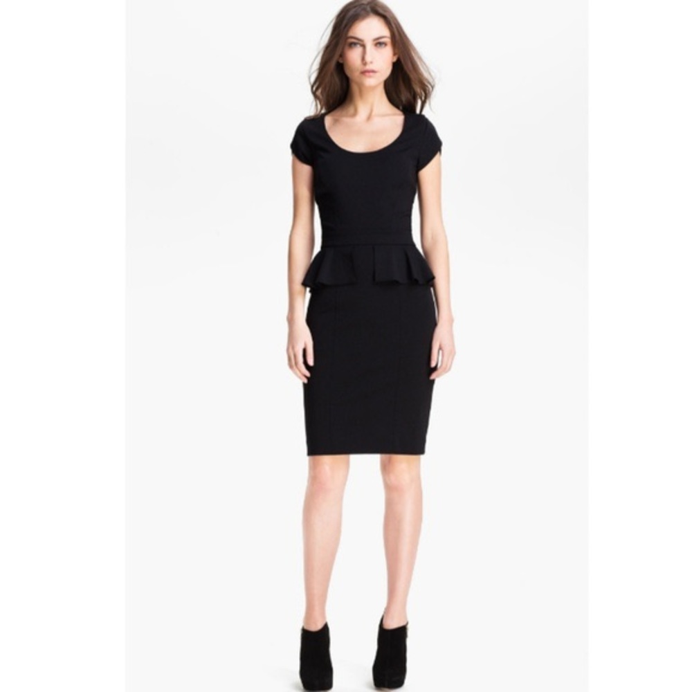 NWT Rebecca Taylor Black Peplum Shift Dress